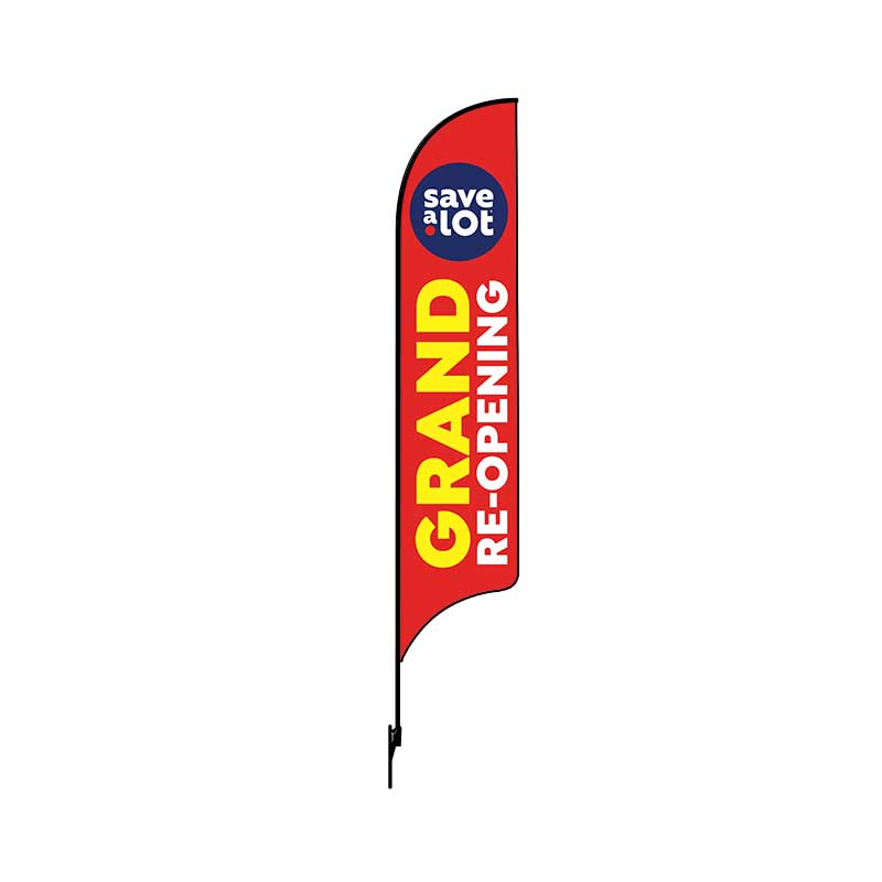 15' Save A Lot Red Grand Reopening AdverSail Flag (double sided)