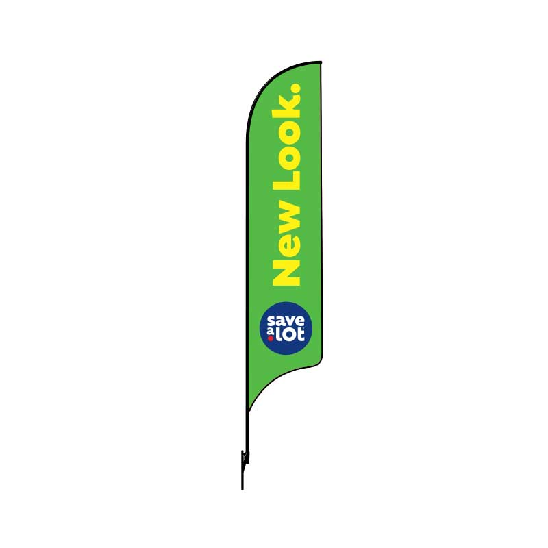 15' Save A Lot Green New Look AdverSail Flag (double sided, 2023 art)