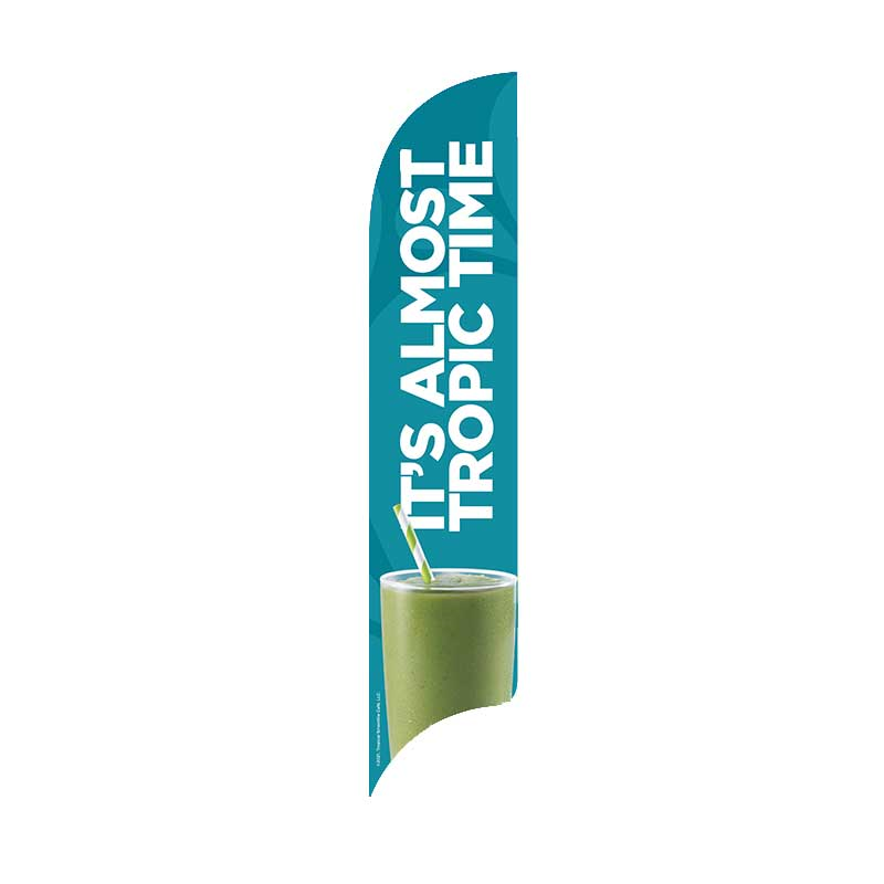 15' Tropical Smoothie Cafe Teal It's Almost Tropic Time AdverSail Flag
