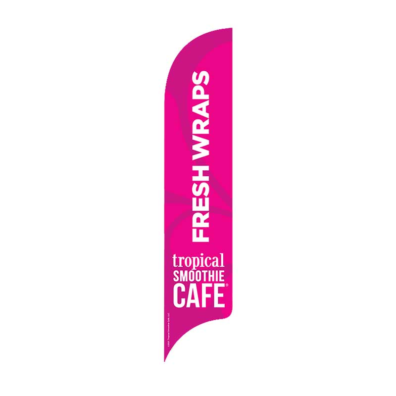15' Tropical Smoothie Cafe Pink Fresh Wraps AdverSail Flag