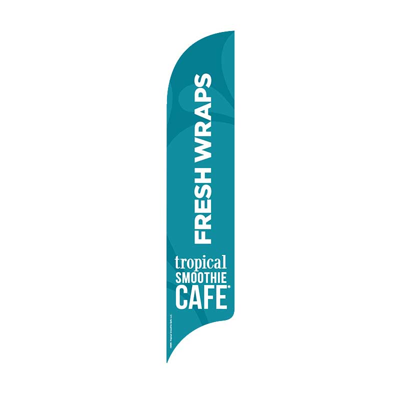15' Tropical Smoothie Cafe Teal Fresh Wraps AdverSail Flag