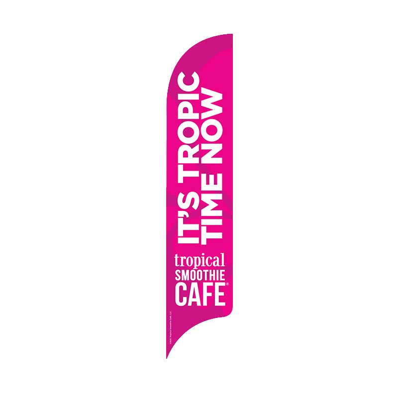 15' Tropical Smoothie Cafe Pink It's Tropic Time Now AdverSail Flag