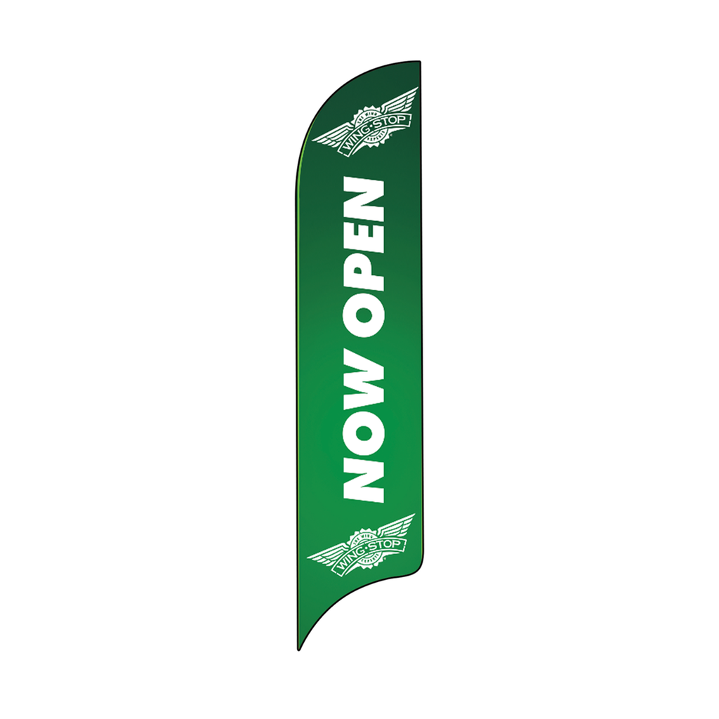 15' Wingstop Logo Now Open AdverSail Flag (2023 Art)