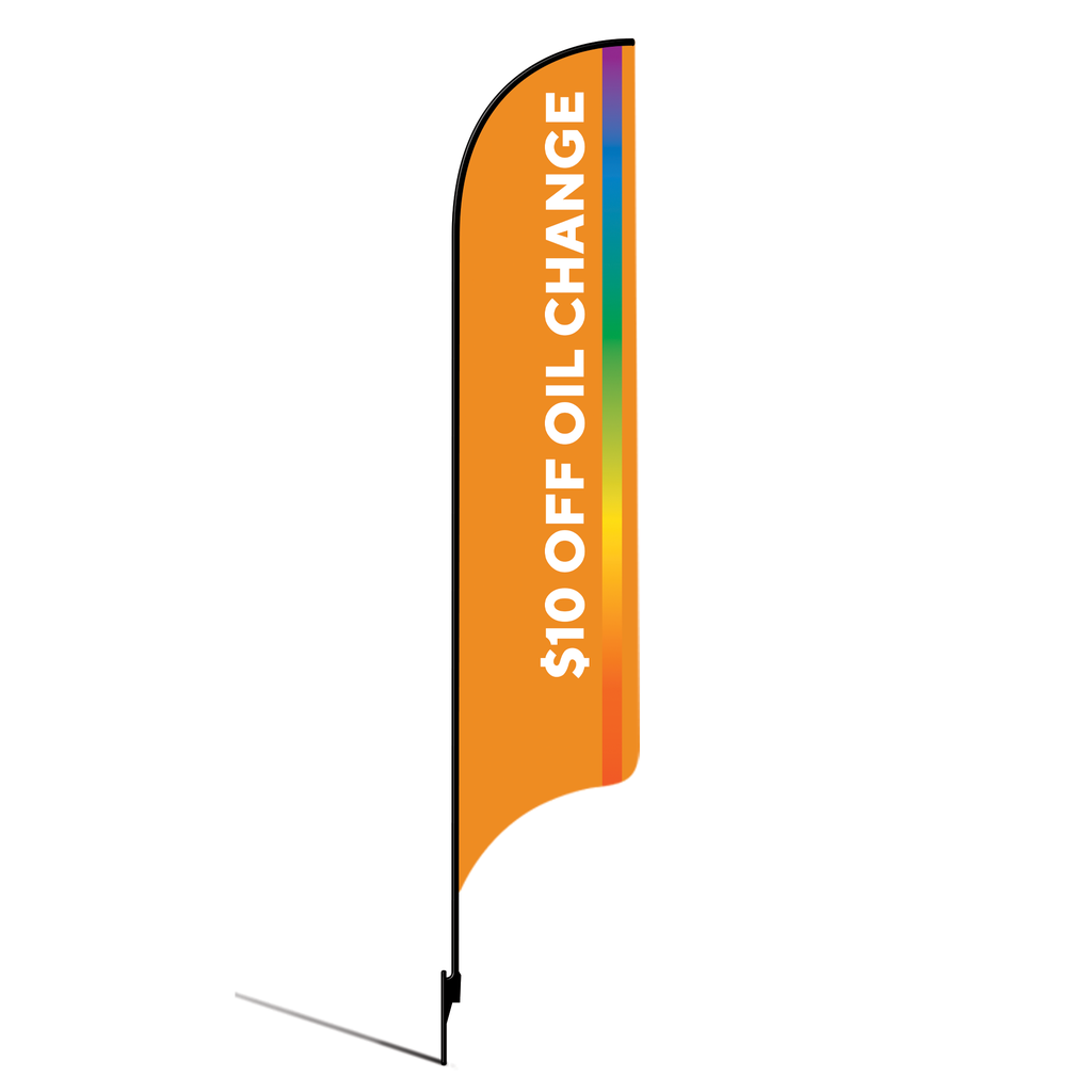 15' Caliber Auto Care $10 off Oil Change Orange BG AdverSail Flag Kit