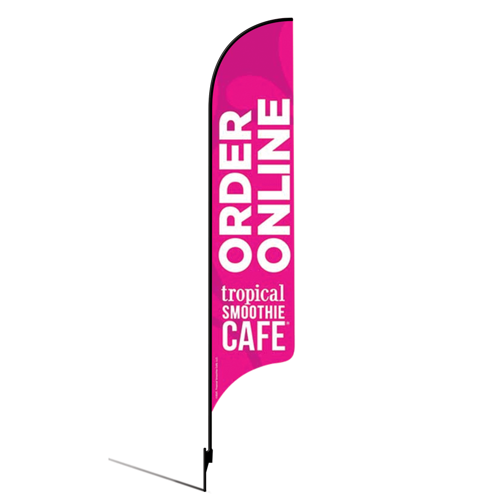 15' Tropical Smoothie Cafe Pink Order Online AdverSail Flag Kit