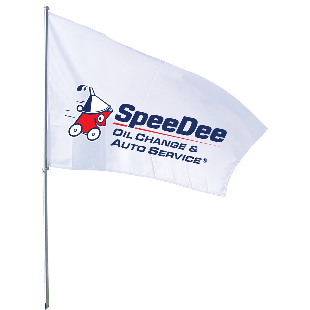 3x5 FullSpeed Automotive SpeeDee White Logo Flag
