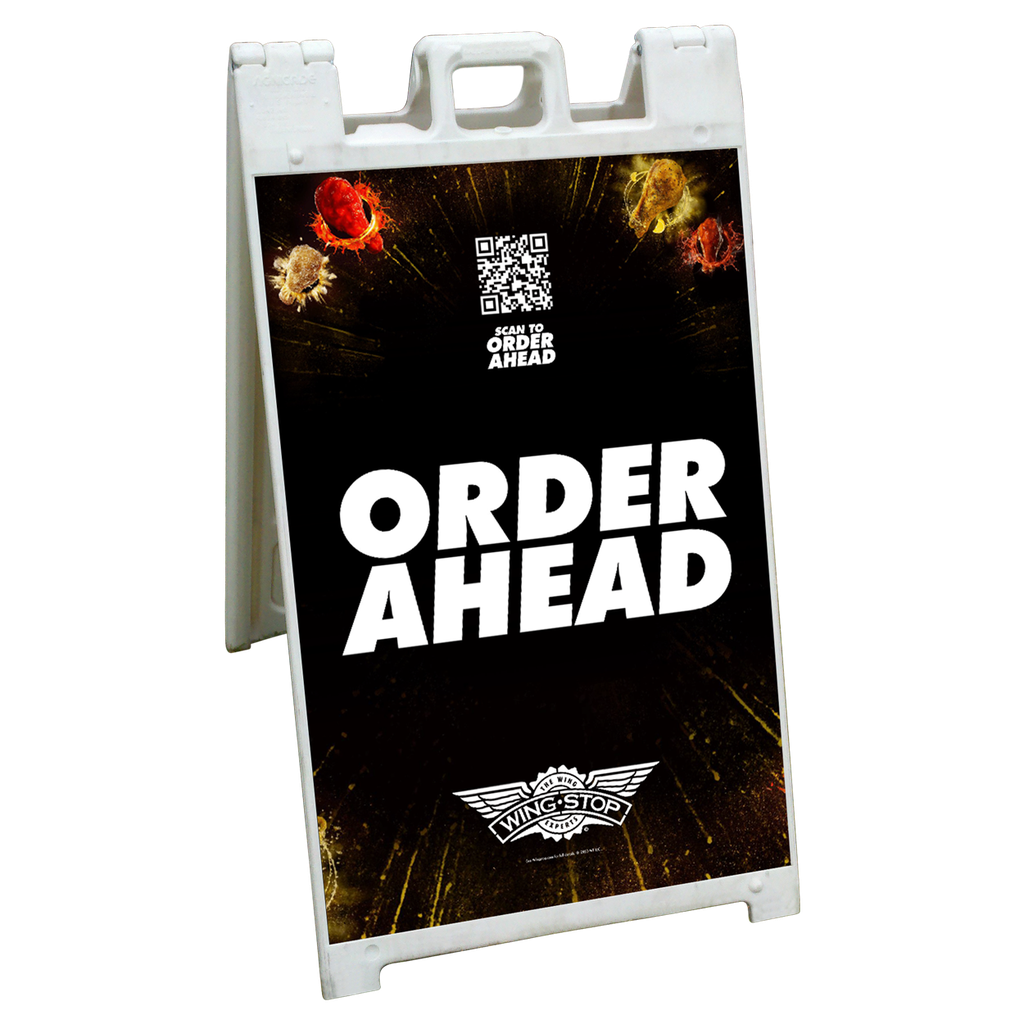 24"x36"  Wingstop Order Ahead (2023 art) Coroplast A-frame Insert Only