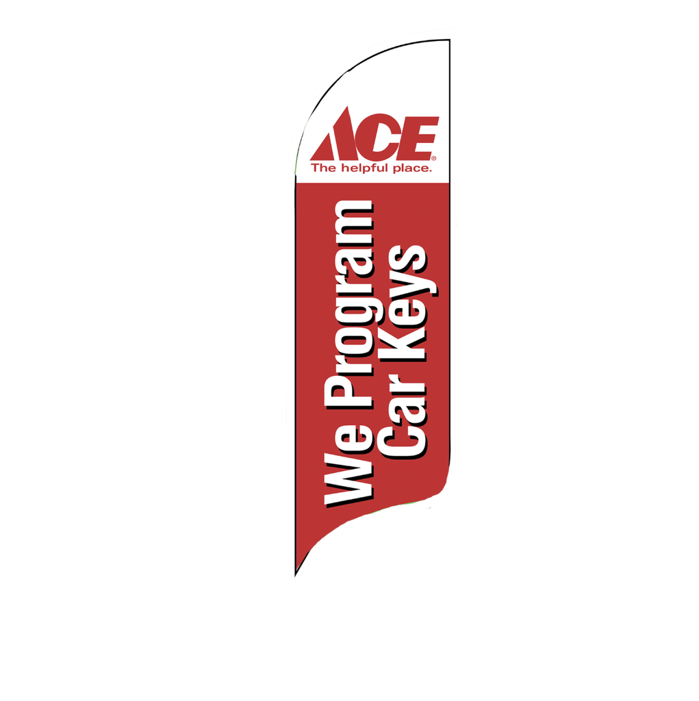 12' Ace Hardware Red We Program Keys AdverSail Flag