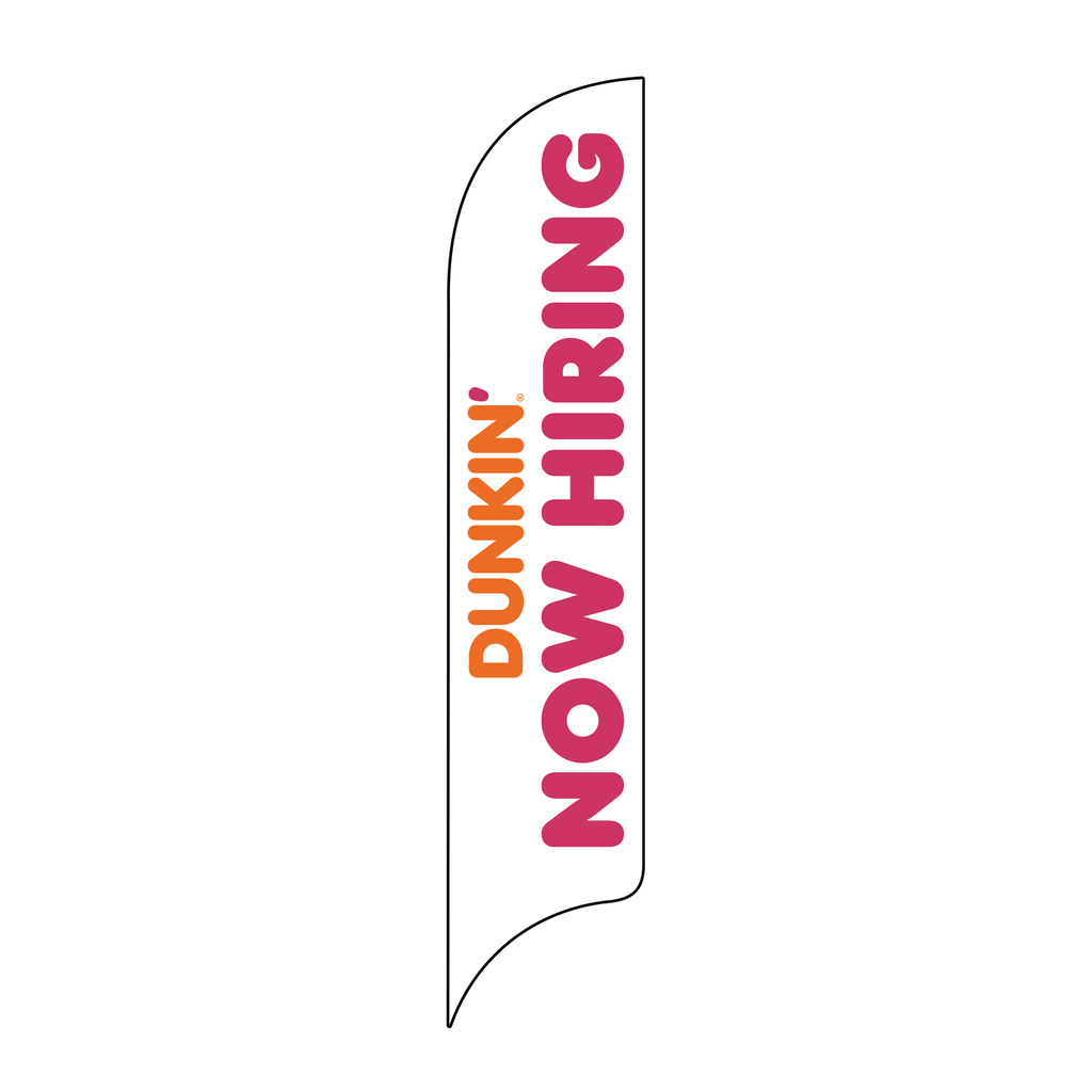 15' Dunkin' Donuts White Now Hiring AdverSail Flag