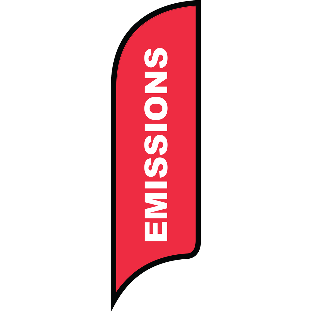 12' FullSpeed Automotive Red Emissions AdverSail Flag